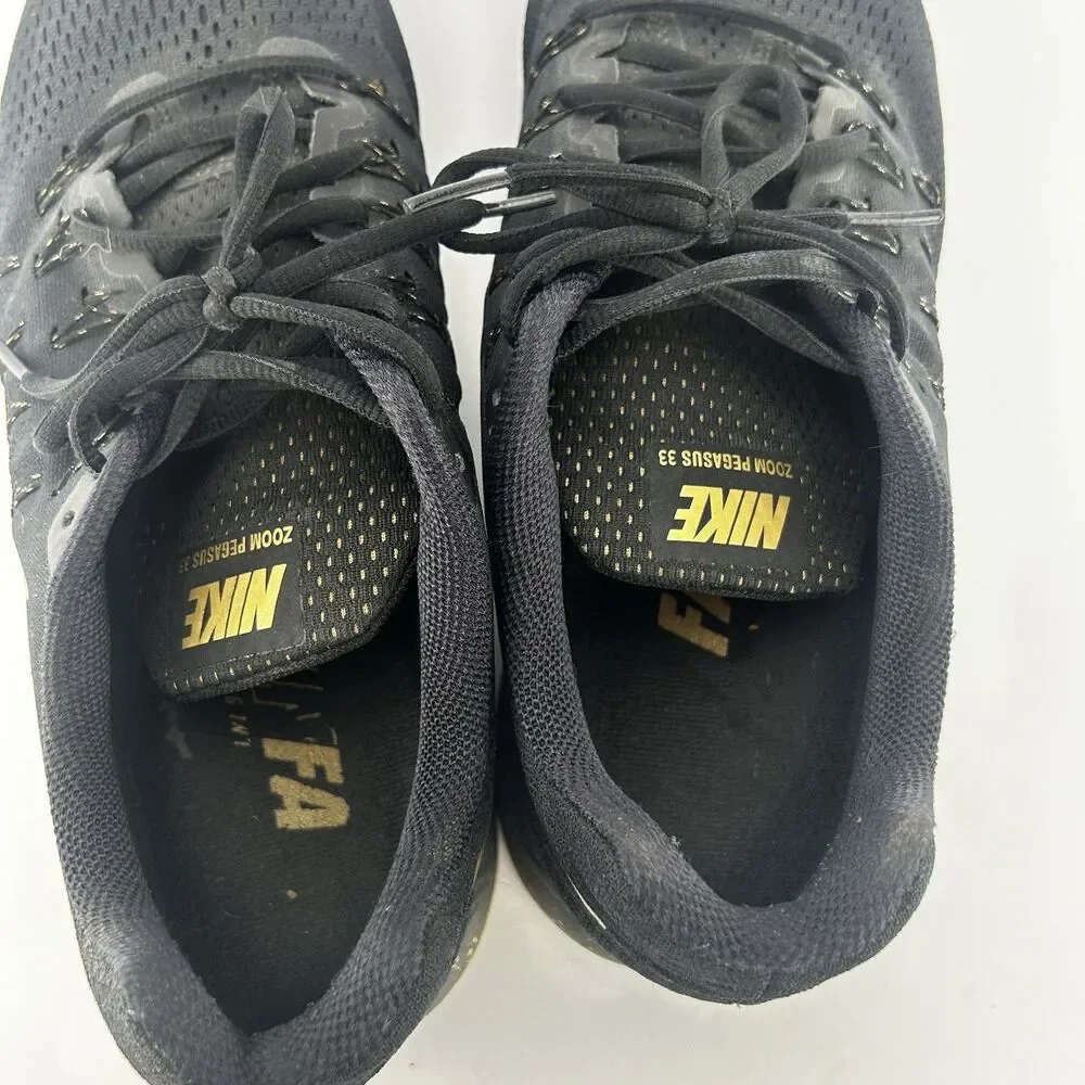 Nike Mens 12 Running Shoe Black And Gold Air Zoom Pegasus 34 Nike Low Top VGC